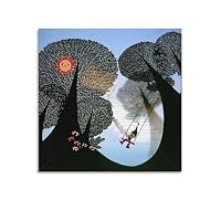 Amazon.co.jp: 藤城清治 ポスター「夕日のブランコ」影絵 印刷 壁